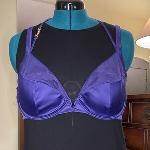 Savage x Fenty Lingerie STRAP UP LACE PLUNGE BRA Taboo Blue 44DD